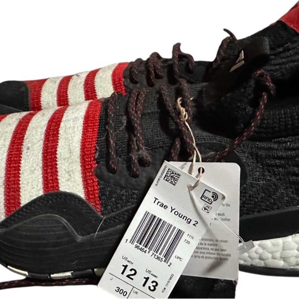 Adidas Trae Young 2 Red Striped Sneakers